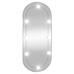 Vidaxl miroir mural avec lumires led 35x80 cm verre ovale
