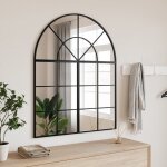Vidaxl miroir mural noir 80x100 cm arche fer