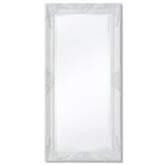 Vidaxl miroir mural style baroque 100 x 50 cm blanc