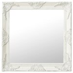 Vidaxl miroir mural style baroque 60x60 cm blanc