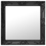 Vidaxl miroir mural style baroque 60x60 cm noir