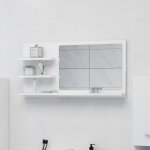 Vidaxl miroir de salle de bain blanc 90x10, 5x45 cm bois d'ingnierie