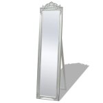 Vidaxl miroir sur pied style baroque 160x40 cm argent