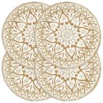 Vidaxl napperons 4 pcs blanc 38 cm rond jute