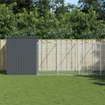 Vidaxl niche pour chien avec cour anthracite 214x1273x181 cm