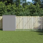 Vidaxl niche pour chien avec cour gris clair 214x1273x181 cm