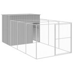 Vidaxl niche pour chien avec cour gris clair 214x457x181 cm