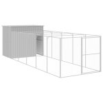 Vidaxl niche pour chien avec cour gris clair 214x661x181 cm