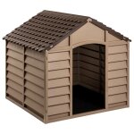 Vidaxl niche pour chien marron 86x84x82 cm polypropylne