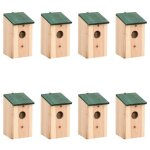 Vidaxl nichoirs 8 pcs bois 14 x 15 x 22 cm