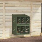 Vidaxl nichoir a poules avec 6 compartiments vert olive métal Vidaxl nichoir a poules avec 6 compartiments vert olive métal