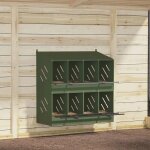 Vidaxl nichoir a poules avec 8 compartiments vert olive métal Vidaxl nichoir a poules avec 8 compartiments vert olive métal