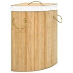 Vidaxl panier  linge d'angle bambou 60 l