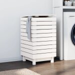 Vidaxl panier  linge blanc 44x44x76 cm bois massif de pin