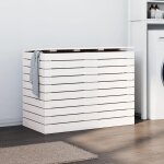 Vidaxl panier  linge blanc 88, 5x44x66 cm bois massif de pin