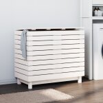Vidaxl panier  linge blanc 88, 5x44x76 cm bois massif de pin