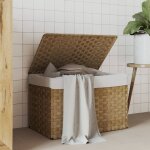 Vidaxl panier  linge avec couvercle 55, 5x35x34 cm rsine tresse
