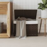 Vidaxl panier  linge avec couvercle marron fonc rsine tresse