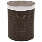 Vidaxl panier à linge ovale bambou marron foncé Vidaxl panier à linge ovale bambou marron foncé