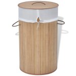 Vidaxl panier � linge rond bambou naturel
