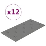 Vidaxl panneaux muraux 12 pcs gris 60x30 cm similicuir 2, 16 m