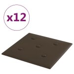 Vidaxl panneaux muraux 12 pcs marron 30x30 cm similicuir 1, 08 m