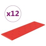 Vidaxl panneaux muraux 12 pcs rouge 90x30 cm similicuir 3, 24 m