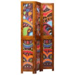 Vidaxl paravent 3 panneaux marron 35x1. 5x160 cm en bois massif acacia