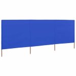 Vidaxl paravent 3 panneaux tissu 400 x 120 cm bleu azur�