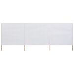 Vidaxl paravent 3 panneaux tissu 400 x 80 cm blanc sable