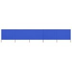 Vidaxl paravent 5 panneaux tissu 600 x 160 cm bleu azuré Vidaxl paravent 5 panneaux tissu 600 x 160 cm bleu azuré