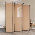 Vidaxl paravent � 6 panneaux beige 300 x 220 cm tissu