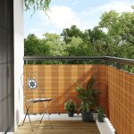 Vidaxl paravent de balcon marron clair 300x80 cm r�sine tress�e