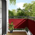 Vidaxl paravent de balcon rouge 75 x 700 cm 100 % polyester oxford