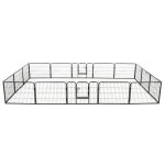 Vidaxl parc pour chiens 16 panneaux acier 60 x 80 cm noir
