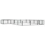 Vidaxl parc pour chien 16panneaux noir 100x50cm acier enduit de poudre