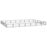 Vidaxl parc pour chien 24panneaux noir 100x50cm acier enduit de poudre