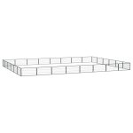 Vidaxl parc pour chien 28panneaux noir 100x50cm acier enduit de poudre