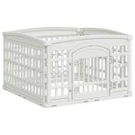 Vidaxl parc pour chien a 4 panneaux blanc 91 x 91 x 58 cm plastique