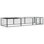 Vidaxl parc pour chien 8 panneaux noir 100x50cm acier enduit de poudre