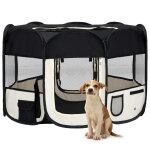 Vidaxl parc pliable pour chien avec sac de transport noir 110x110x58cm Vidaxl parc pliable pour chien avec sac de transport noir 110x110x58cm