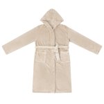 Vidaxl peignoir avec capuche beige s flanelle