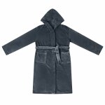Vidaxl peignoir avec capuche bleu marine l flanelle