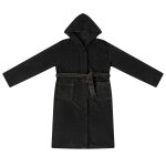 Vidaxl peignoir avec capuche noir l flanelle