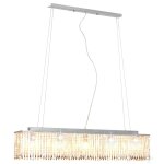 Vidaxl plafonnier avec perles de cristal argent 104 cm e14