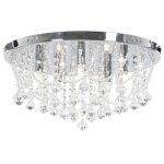 Vidaxl plafonnier avec perles de cristal rond lampe suspendue luminaire eclairage salon salle de s�jour ...