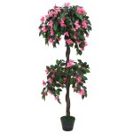Vidaxl plante artificielle de rhododendron avec pot 155cm vert et rose