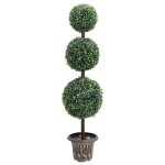 Vidaxl plante de buis artificiel avec pot forme de boule vert 118 cm