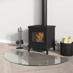 Vidaxl plaque de verre de chemine demi - rond 1000x500 mm