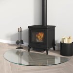 Vidaxl plaque de verre de chemine demi - rond 1000x500 mm